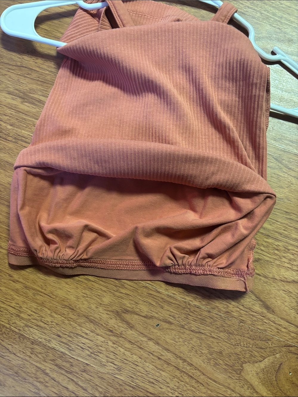 Women’s Ribbed Crossback Tank Top - Rust - Picture 2 of 3